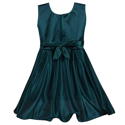 Girls Embroidered Bow Casual Dress
