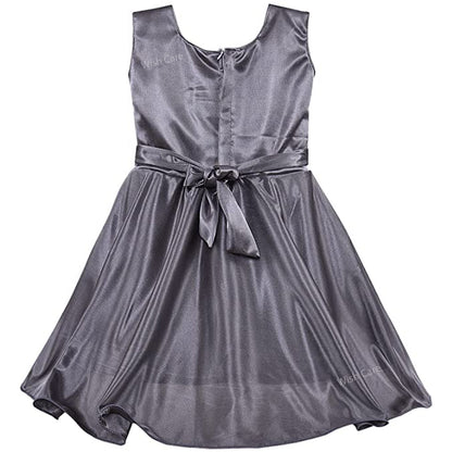 Girls Embroidered Bow Casual Dress