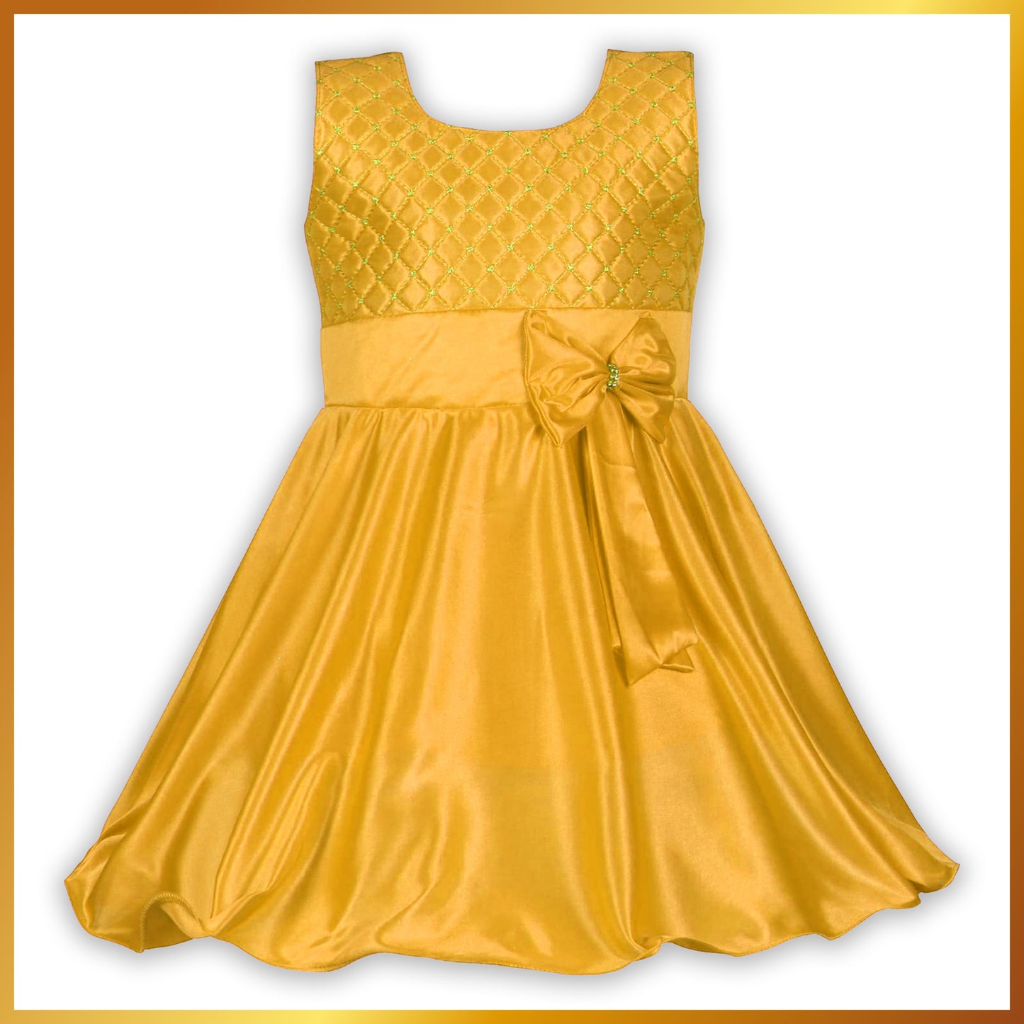 Girls Embroidered Bow Casual Dress