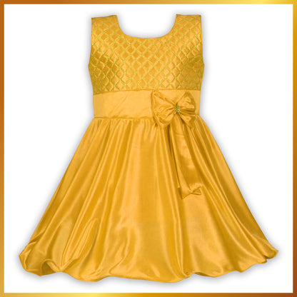 Girls Embroidered Bow Casual Dress