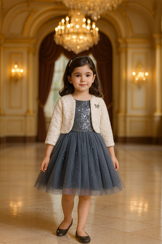 Wish Karo baby girls partywear frocks dress for girls fe3038gryJKTWHTF
