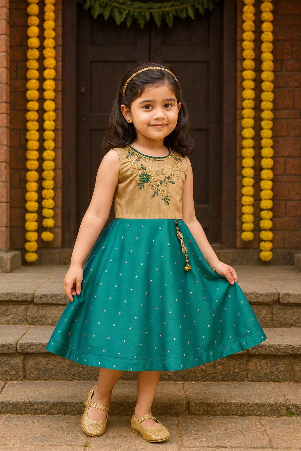 Baby Girls Embroidered Ethnic Dress