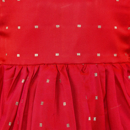Girls Embellished Polka Dots Satin Ethnic Frock
