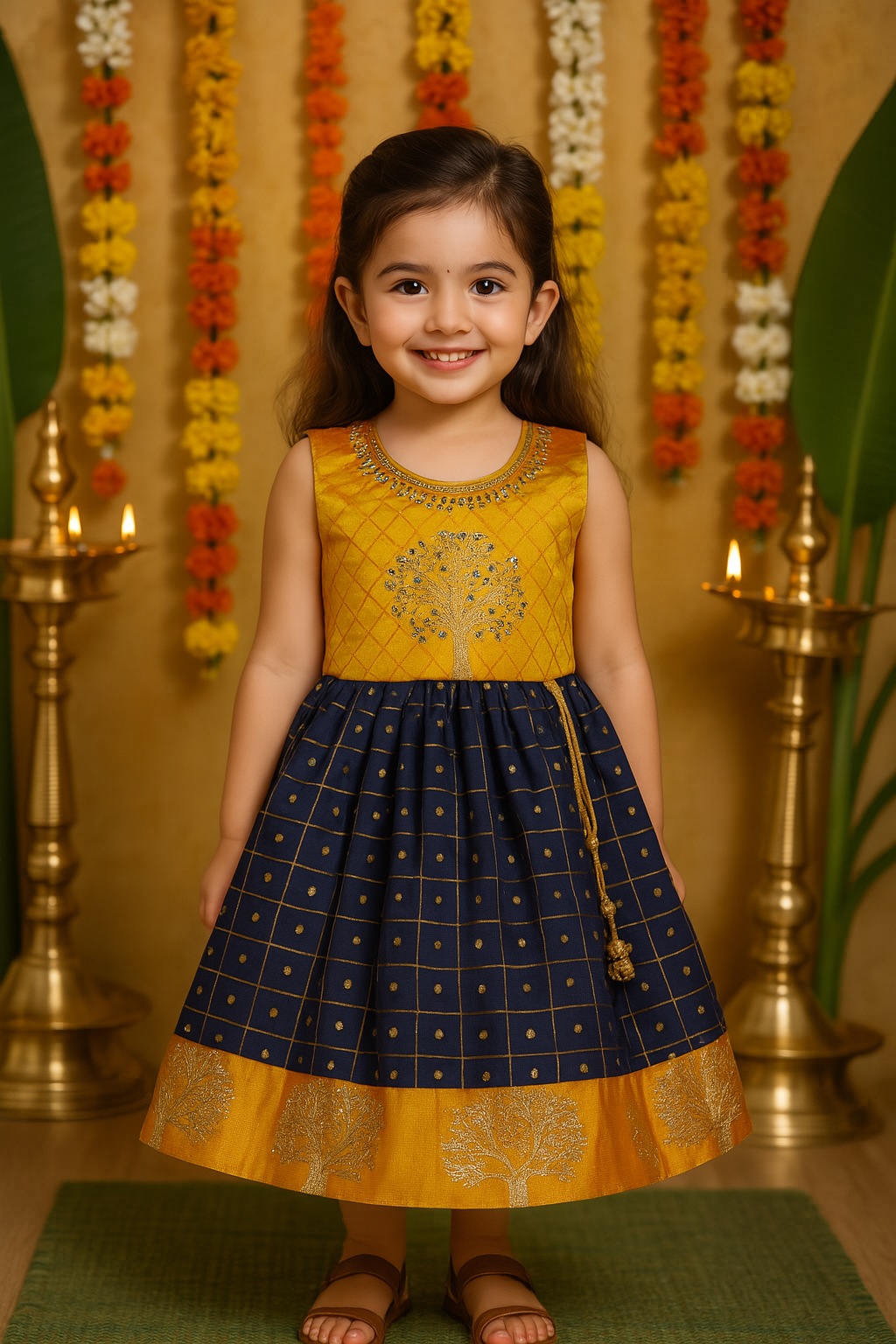 Wish Karo Girls Frock Dress for Kids-(fe3117nbchks)
