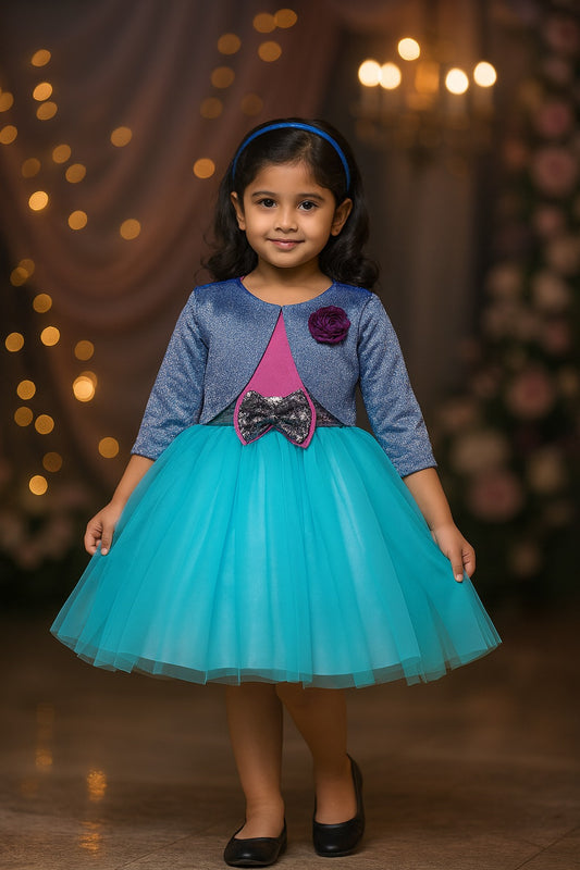 Wish Karo baby girls partywear frocks dress for girls fe3132bluJKTBLUL
