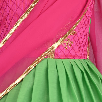 Girls Embroidered Ethnic Half saree dress