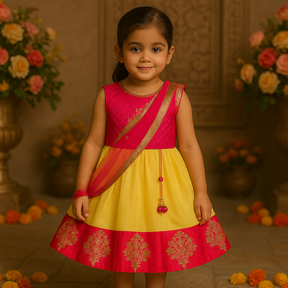 Girls Embroidered Ethnic Half saree dress