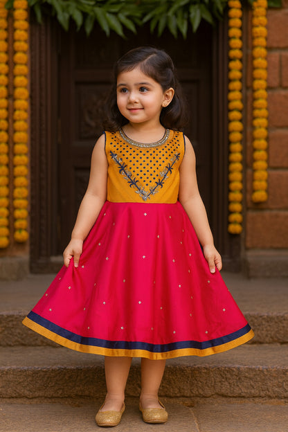 Girls Midi/Knee Length Party Dress