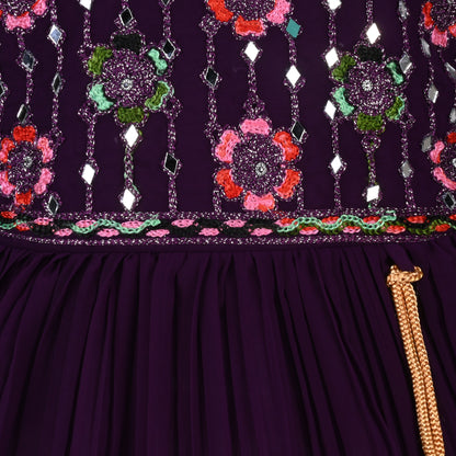 Girls Embroidered Fit and Flare Frock Dress