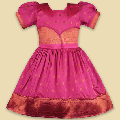 Buy Premium Baby Girls Ethnic and Wedding  Silk Pattu Pavadai Dress
