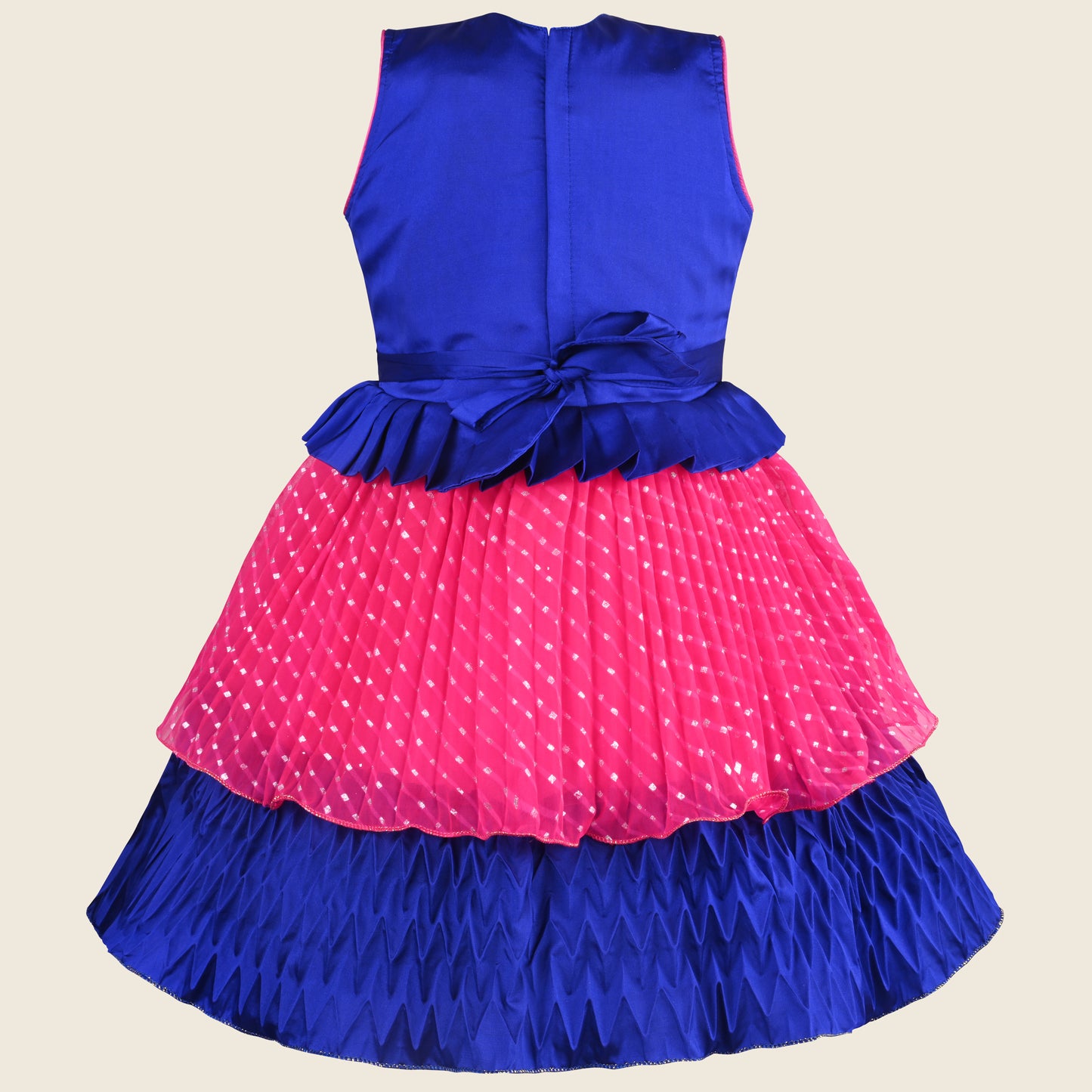 Girls Beaded Embellished Ruffle Waist Layered Ethnic Dress