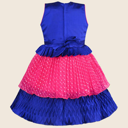 Girls Beaded Embellished Ruffle Waist Layered Ethnic Dress