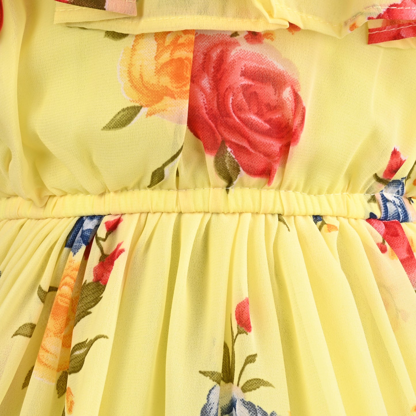 Girls Floral Print Fit and Flare Frock Dress