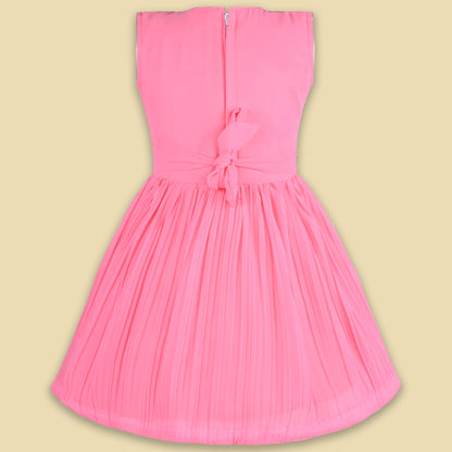 Girls Mirror Work Flared Ethnic Dress