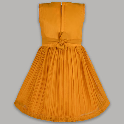 Girls Mirror Work Flared Ethnic Dress
