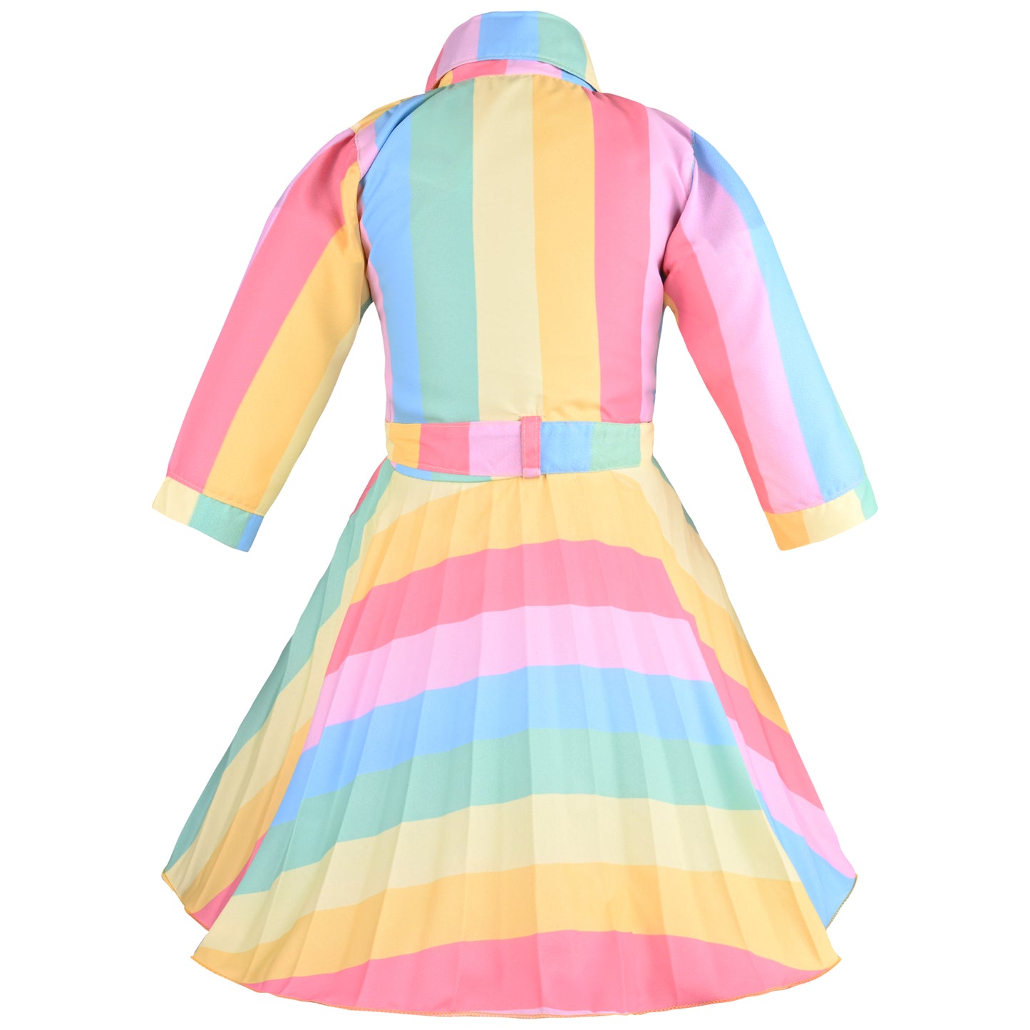 Girls Solid Full Sleeve Fit and Flare Frock Dress