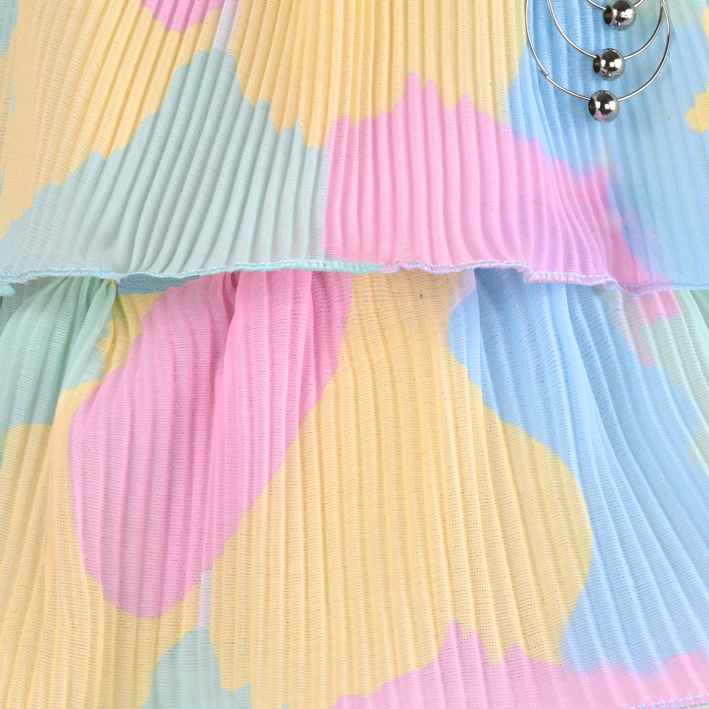Girls Solid Sleeveless Square Neck Fit and Flare Dress