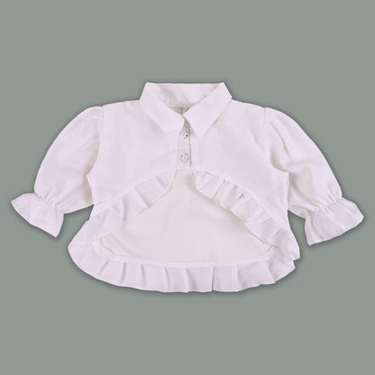 Girls Floral Print Tiered Dress with Shirt Top