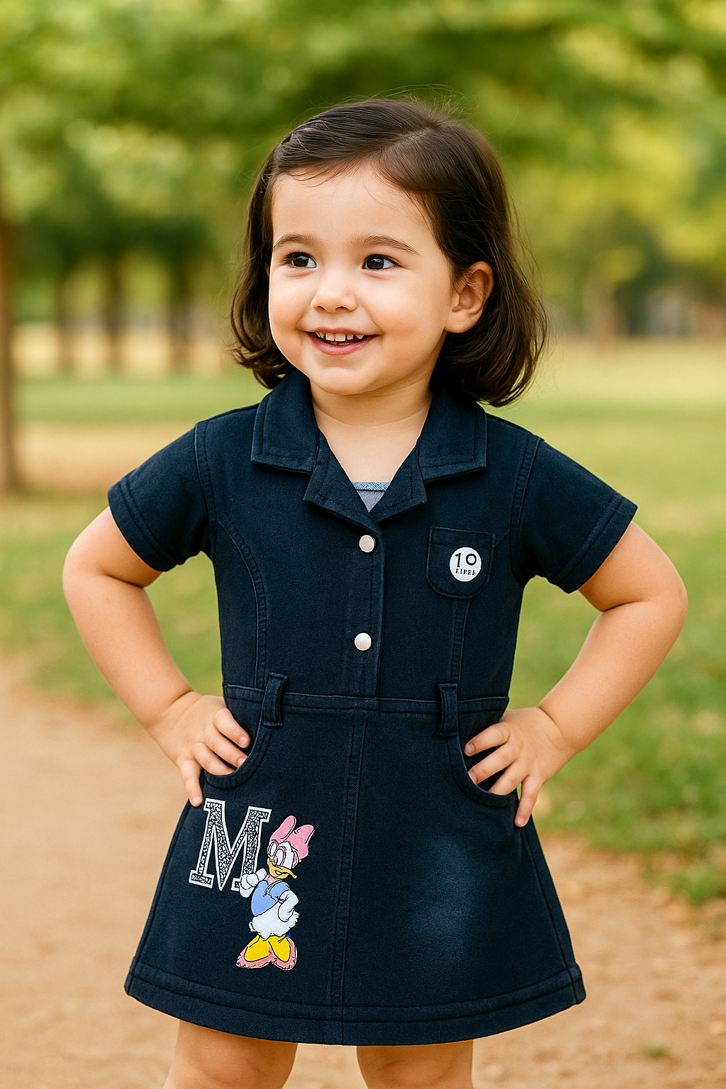 Girls Knee Length Kids Frock Dress