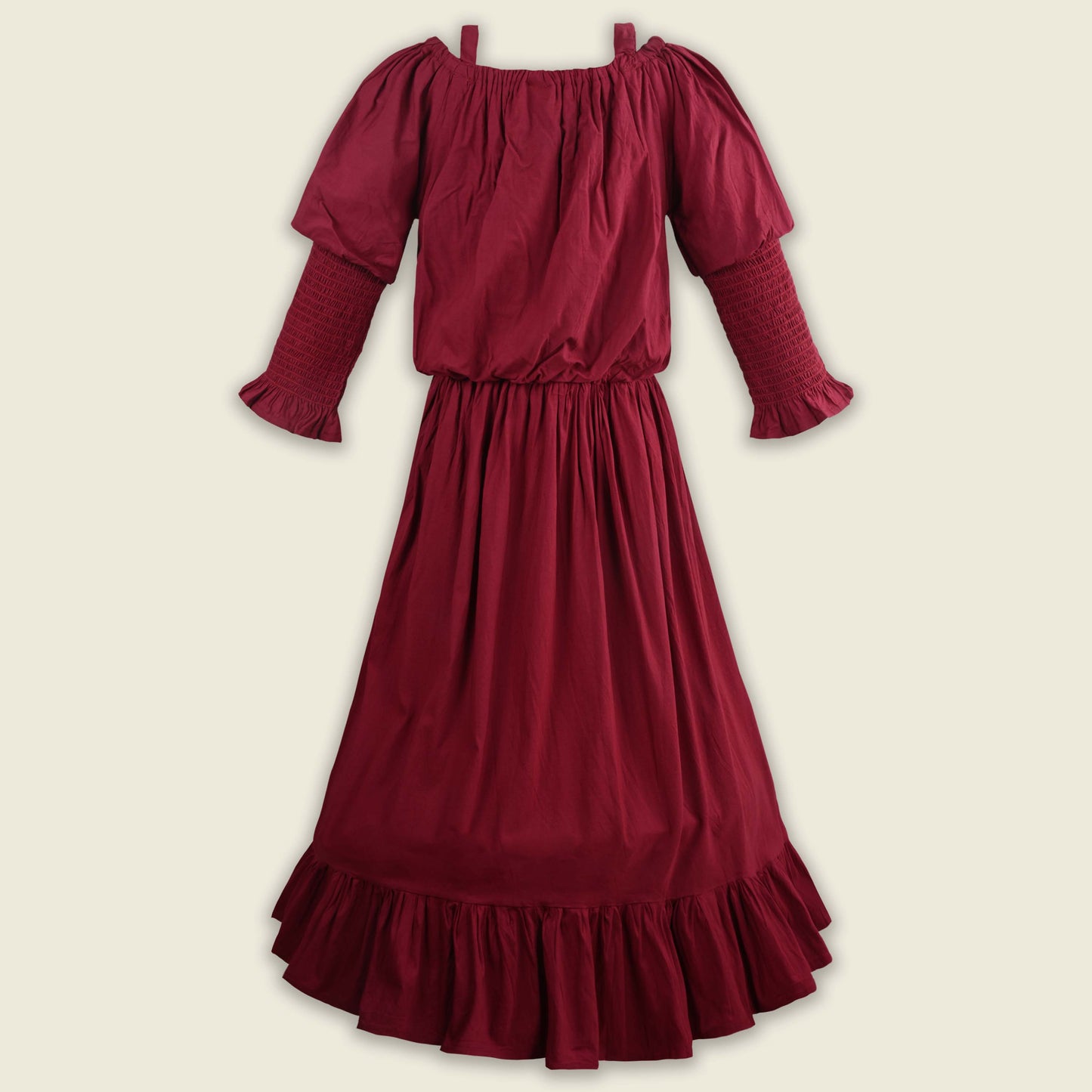 Girls Solid Off-Shoulder Tiered Casual Dress