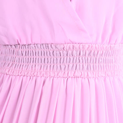 Girls Casual Dress with Flared Sleeves & Floral Detailing