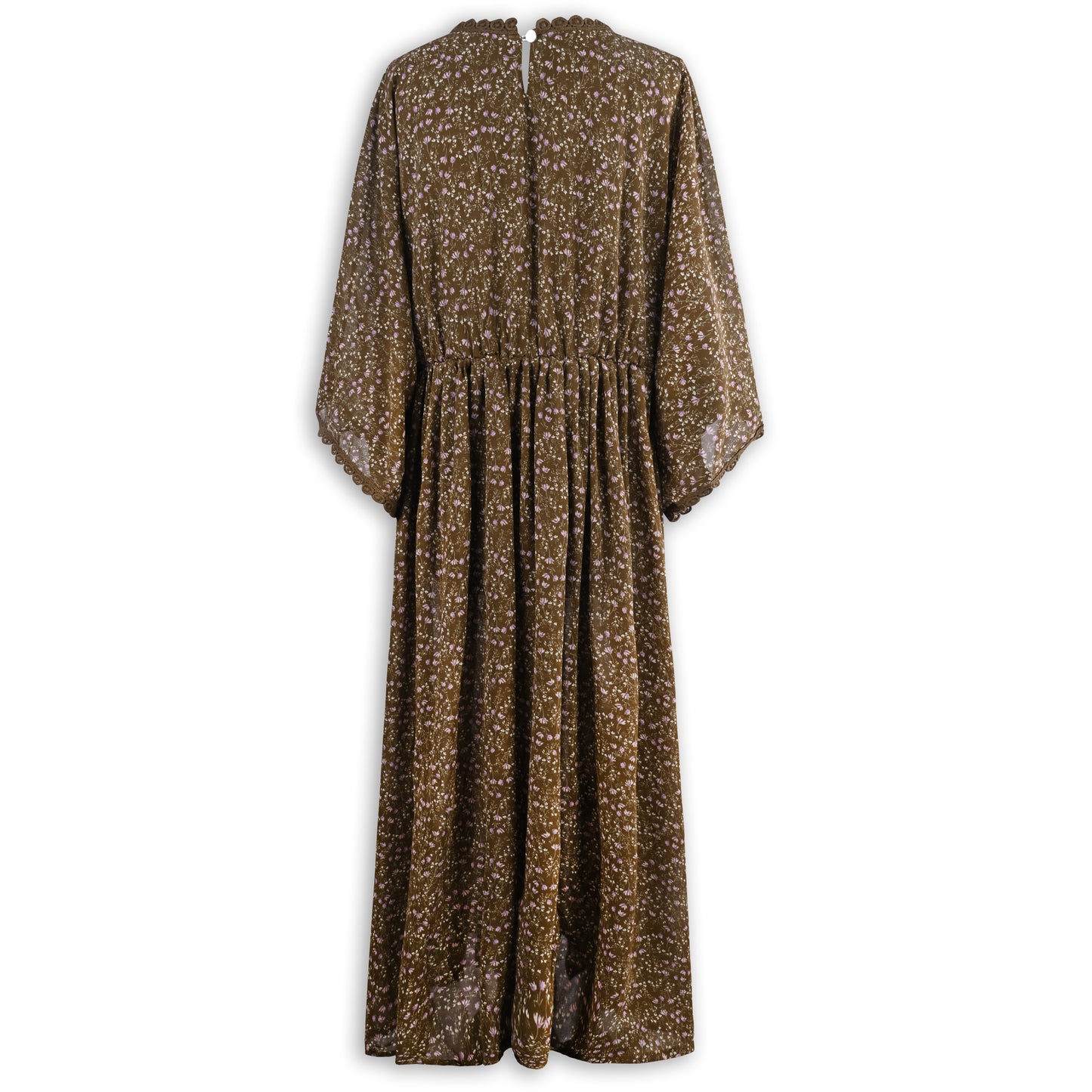 Girls Kaftan Style Casual Dress with Floral Embellishment