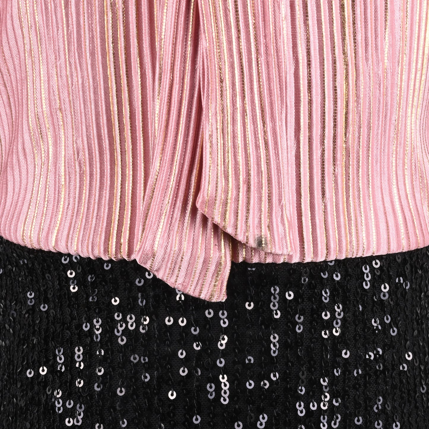 Girls Satin Party Dress with Striped Top & Sequin Skirt