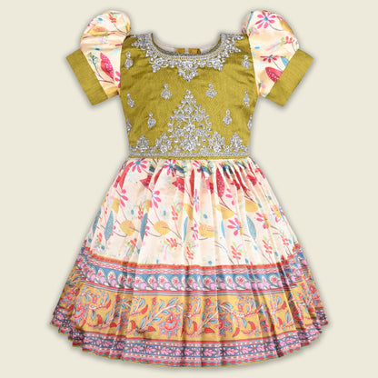 Girls Embellished Zari Embroidery Ethnic Dress fe3544
