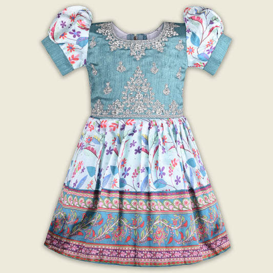 Girls Embellished Zari Embroidery Ethnic Dress fe3544