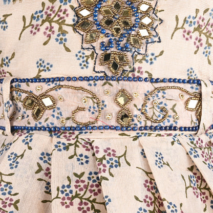 Girls Bead Embellished Floral Ethnic Dress fe3545