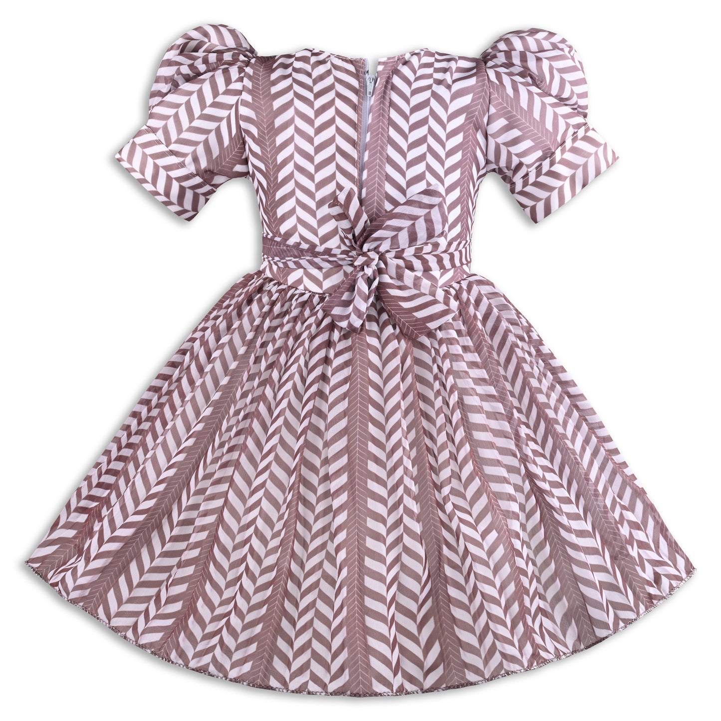 Elegant Puff Sleeve Georgette Party Dress for Girls