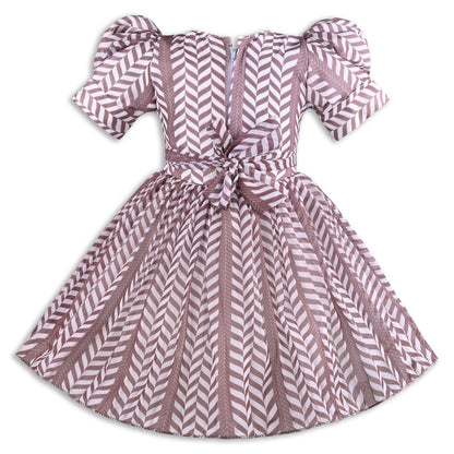 Elegant Puff Sleeve Georgette Party Dress for Girls