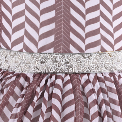 Elegant Puff Sleeve Georgette Party Dress for Girls