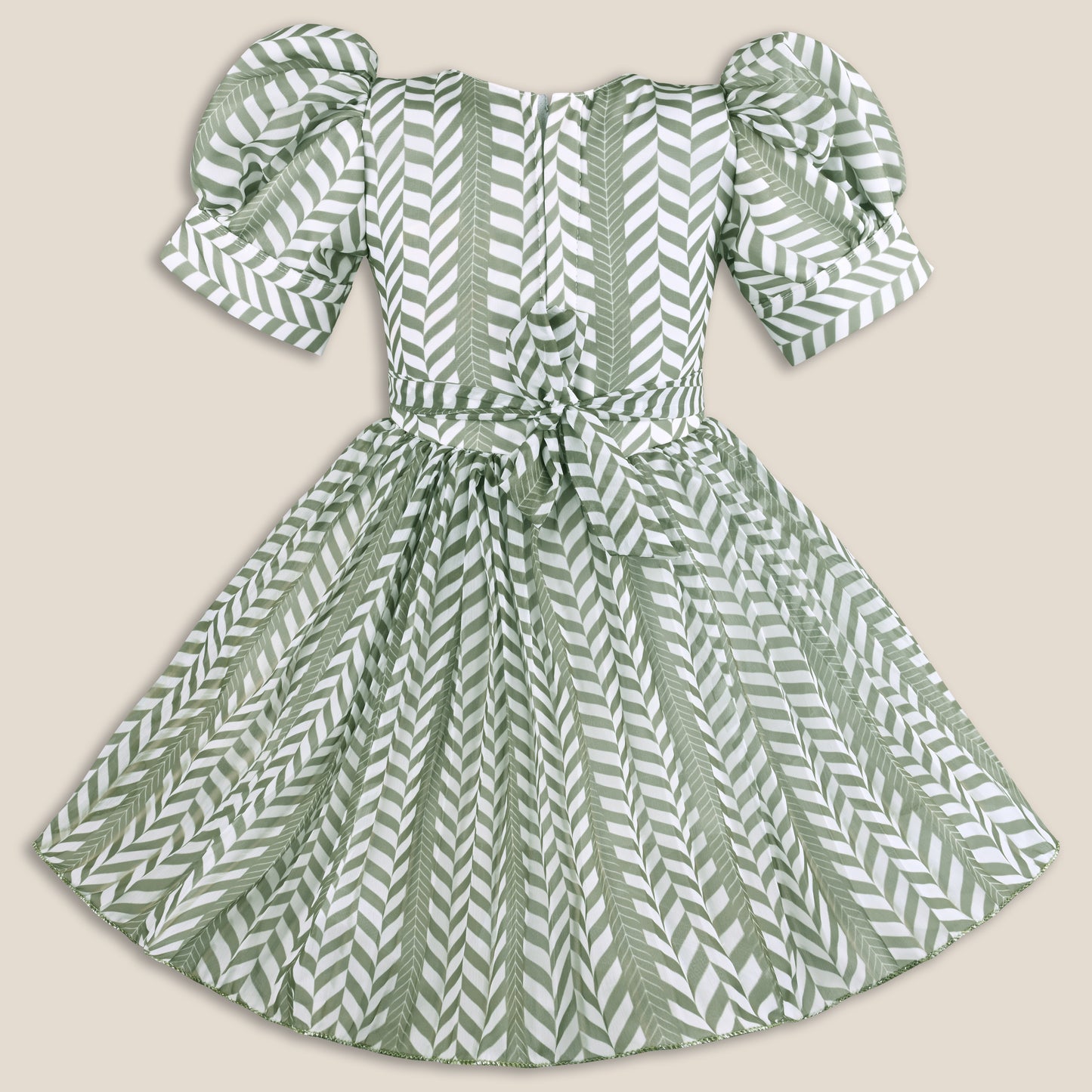 Elegant Puff Sleeve Georgette Party Dress for Girls