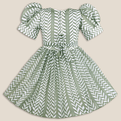 Elegant Puff Sleeve Georgette Party Dress for Girls