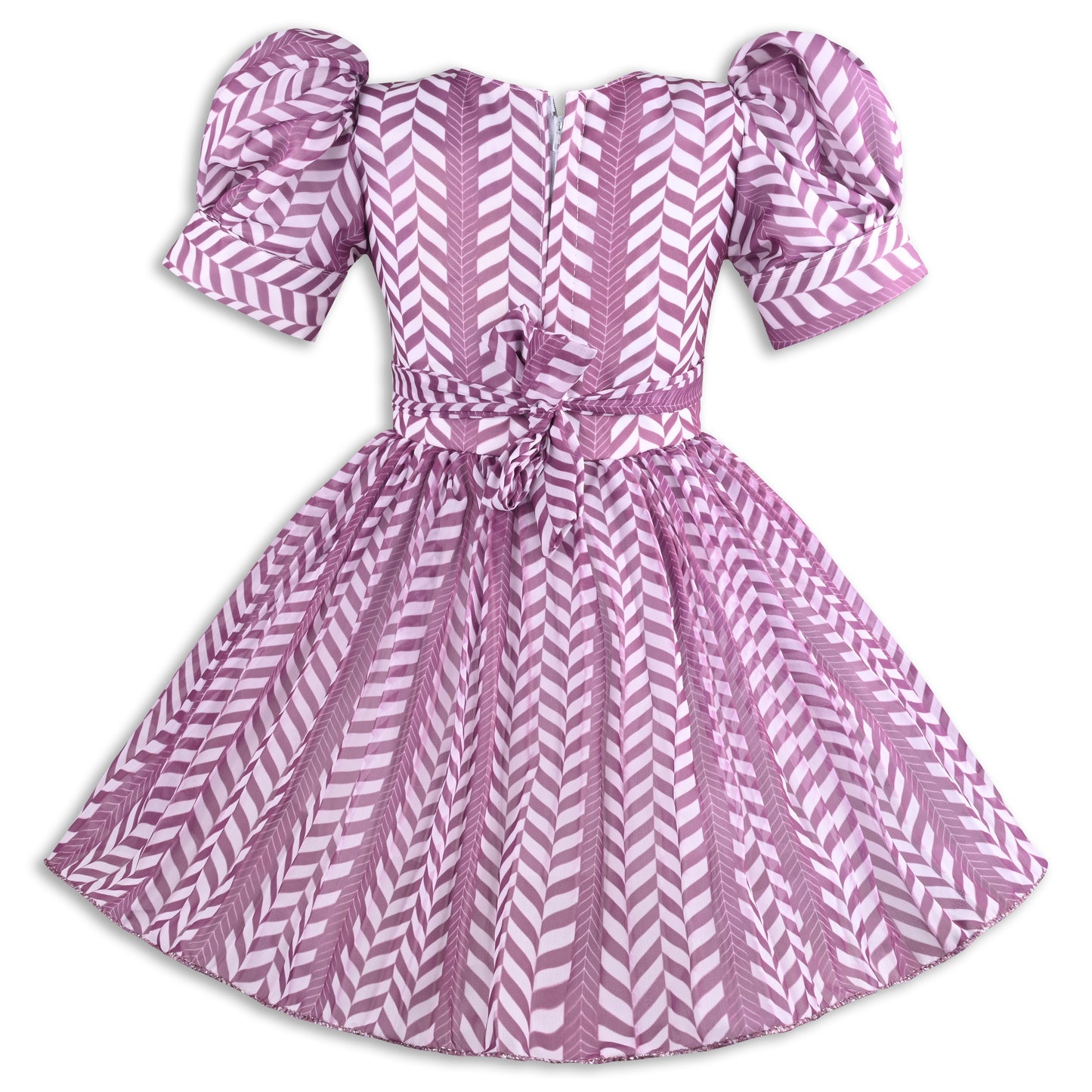 Elegant Puff Sleeve Georgette Party Dress for Girls