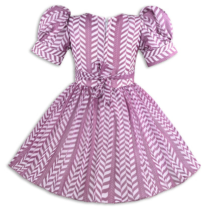 Elegant Puff Sleeve Georgette Party Dress for Girls