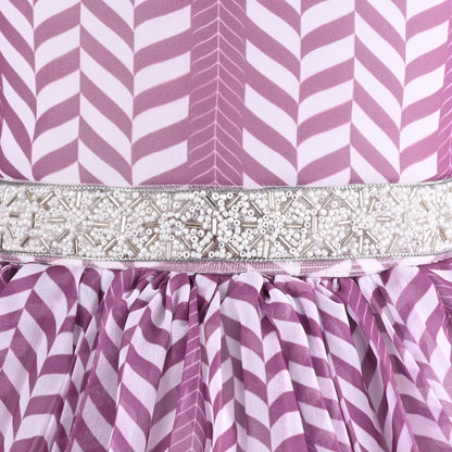 Elegant Puff Sleeve Georgette Party Dress for Girls