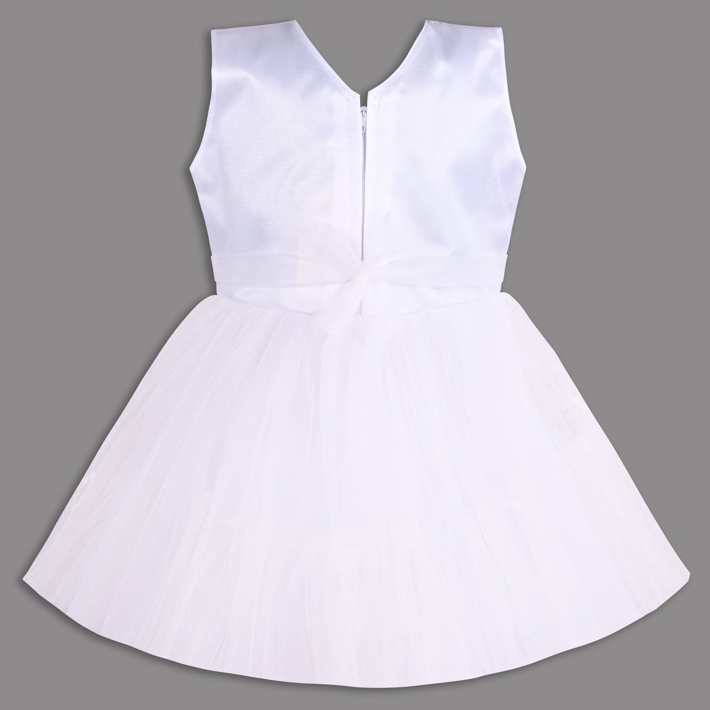 Stylish Net Party Dress for Girls – Sleeveless Design with Embellished Lace and Sparkle Details