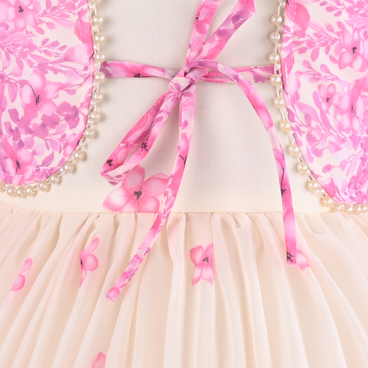 Baby Girls Georgette Party Wear Dress with Jacket | Floral Printed Frock & Long Sleeve Ethnic Jacket | Birthday & Festive Outfit