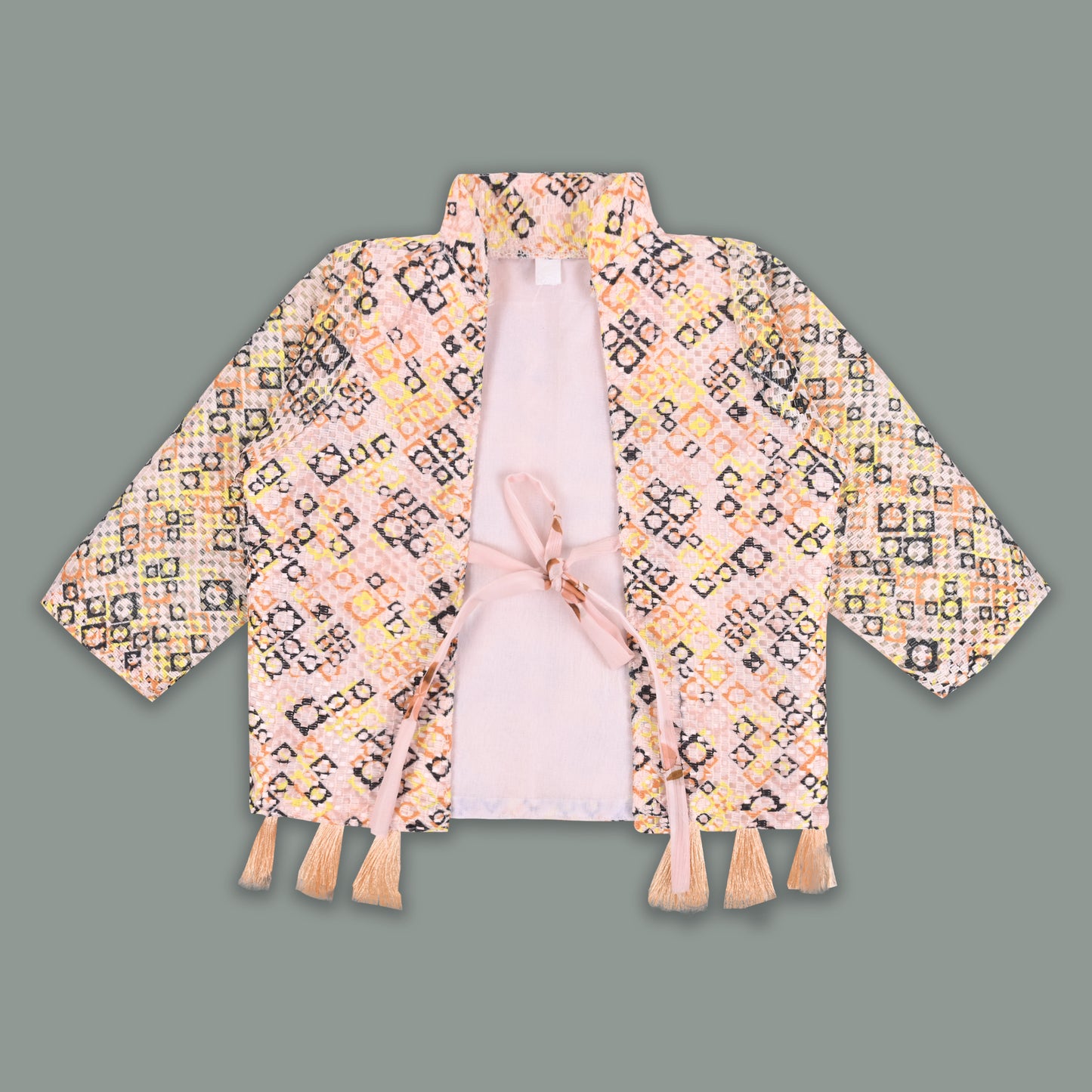 Baby Girls Georgette Party Wear Dress with Jacket | Floral Printed Frock & Embellished Inner Dress | Birthday & Festive Outfit