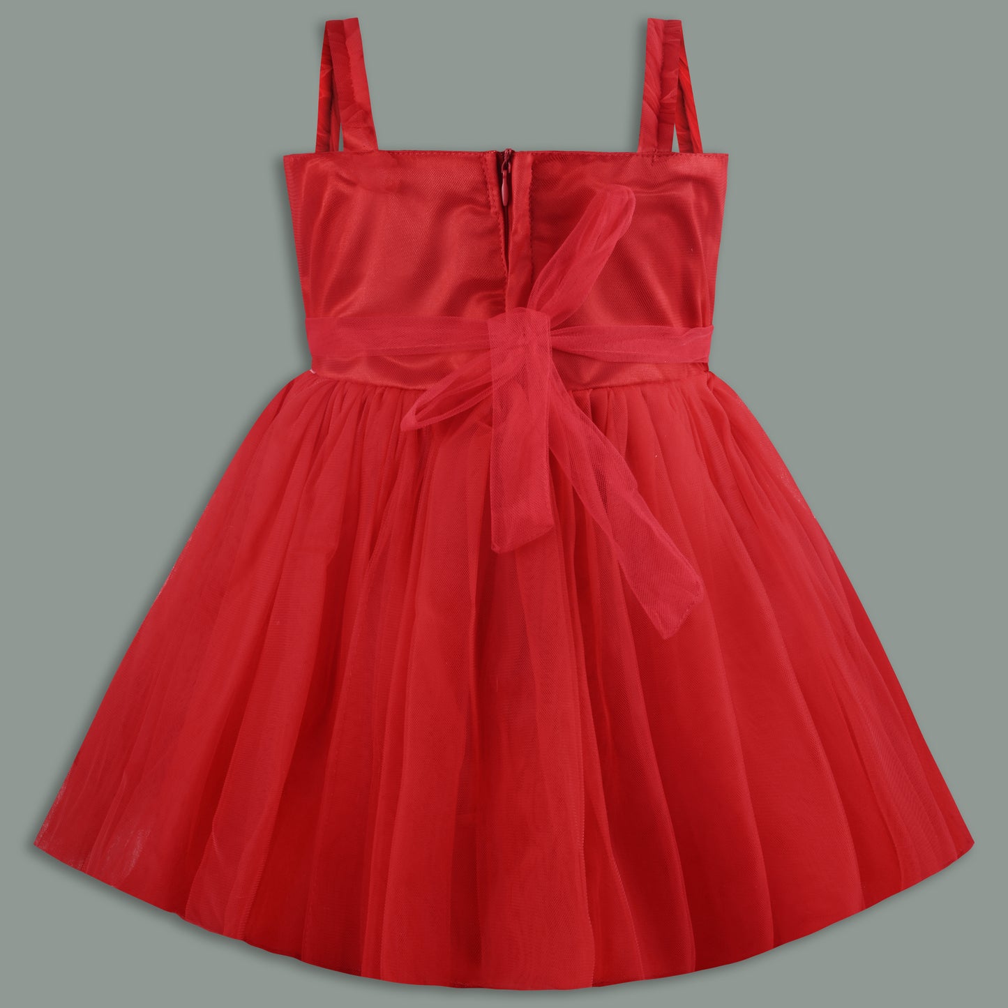 Baby Girls Net Party Wear Dress with Sequin Bow Design