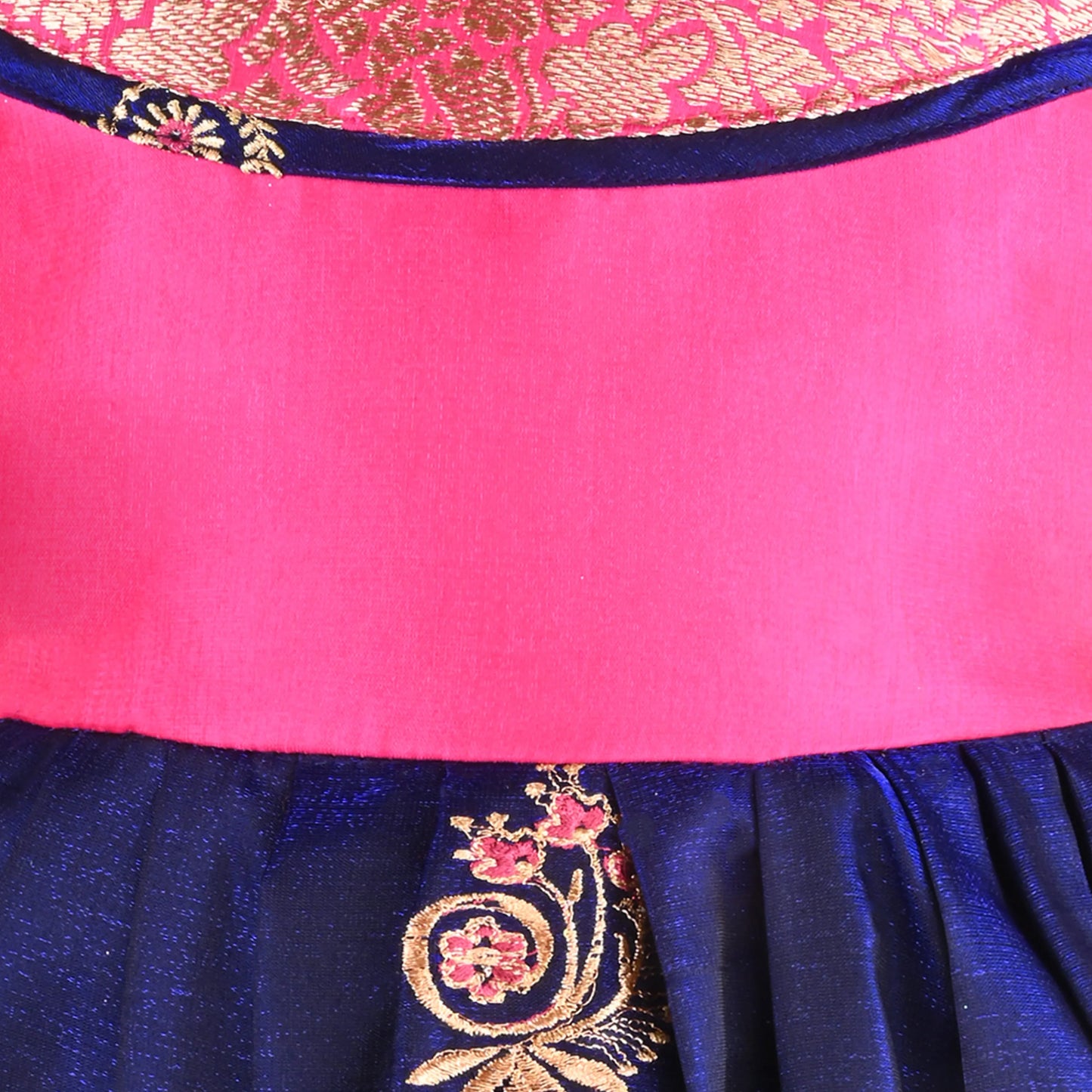 Girls Traditional Silk Party Frock – Banarasi Pattu Dress