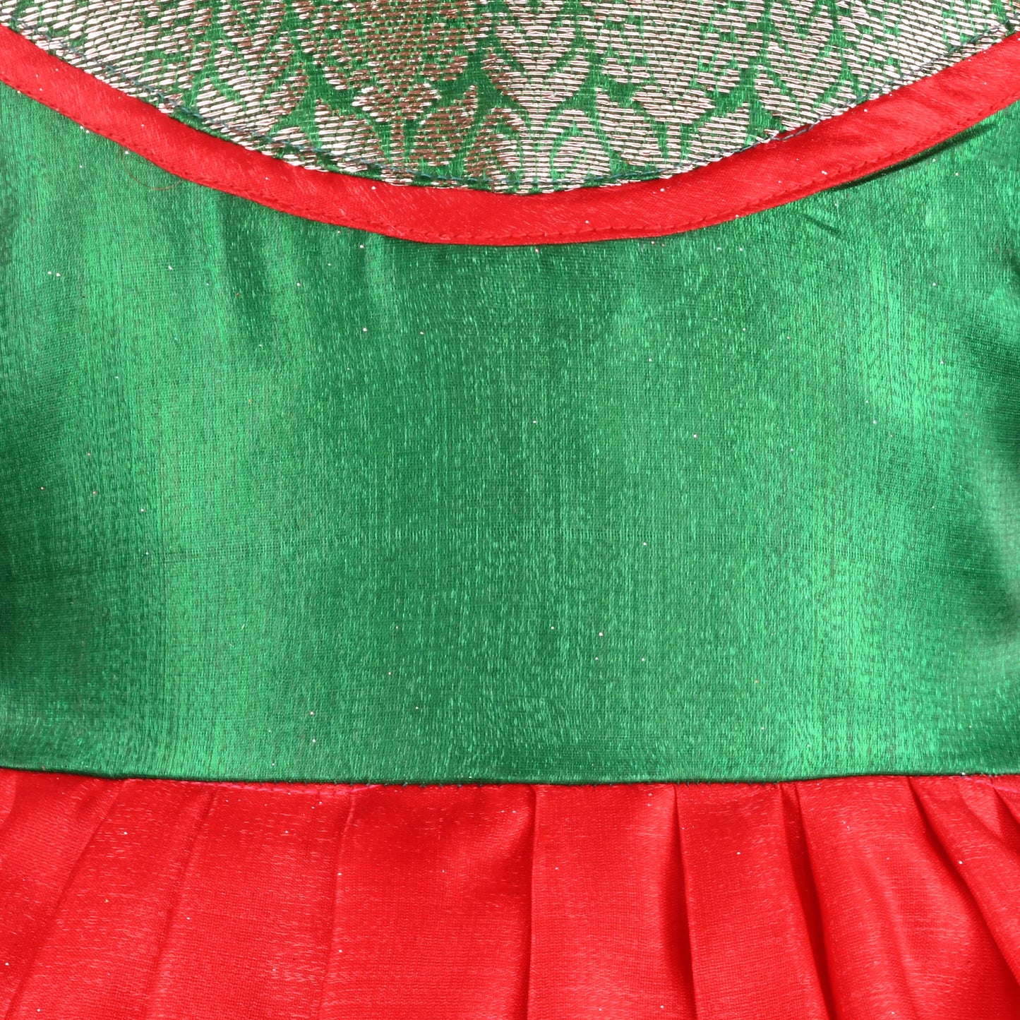 Girls Traditional Silk Party Frock – Banarasi Pattu Dress