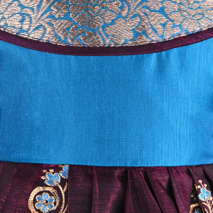 Girls Traditional Silk Party Frock – Banarasi Pattu Dress