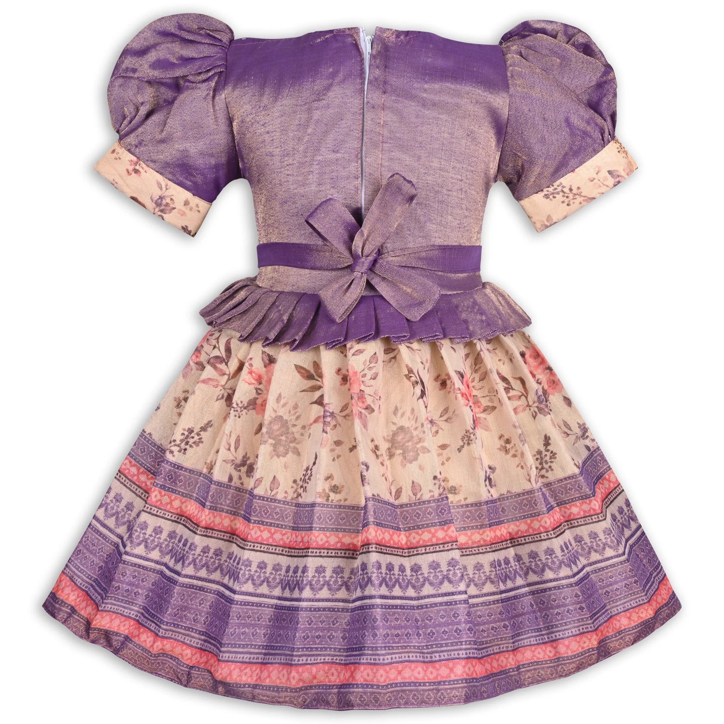 Girls Embroidered Art Silk Festive Frock Dress