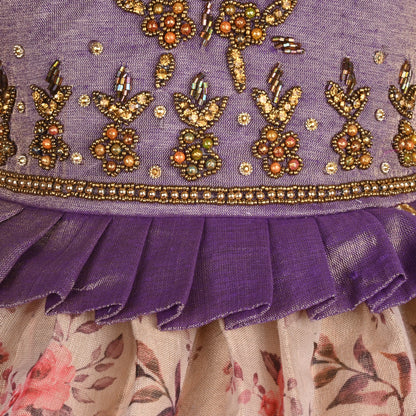 Girls Embroidered Art Silk Festive Frock Dress