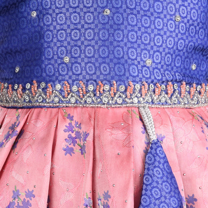Girls Floral Embroidery Sequin Ethnic Dress