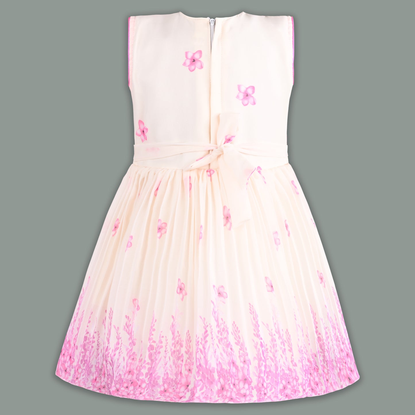Girls Floral Party Dress with Attached Dupatta Style