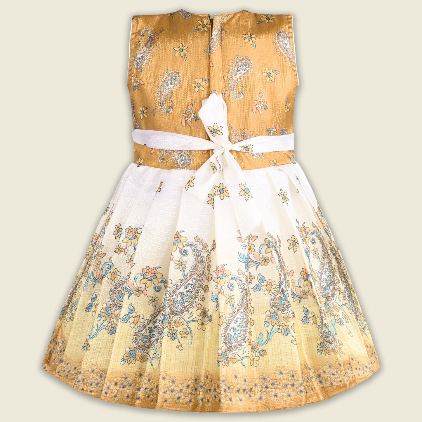 Girls Embellished Printed Flared Premium Ethnic Dress